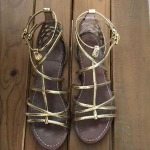 Tory Burch Brooke Flat Sandal Gold Metallic